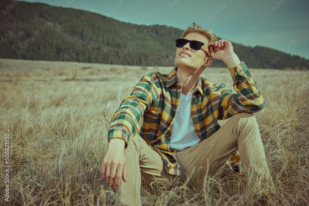 fashionable man in steppe fashionable man in steppe