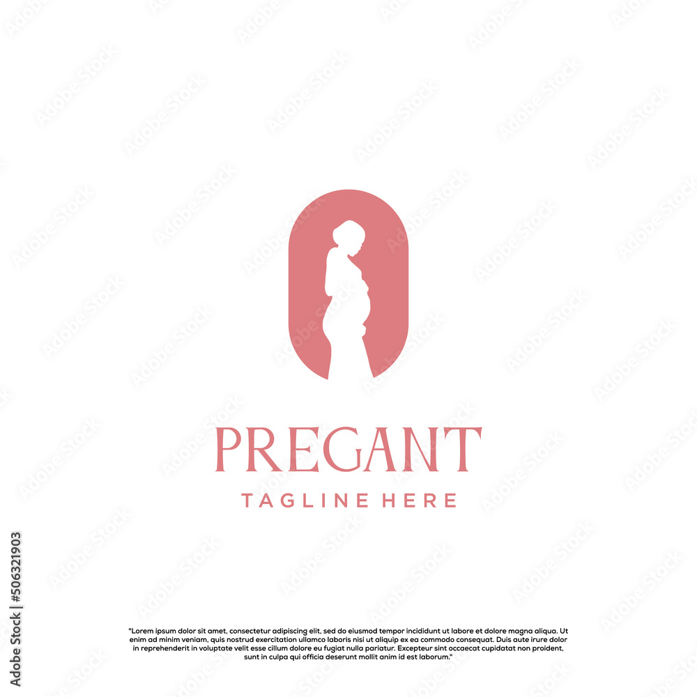 simple minimalist pregnant logo design modern concept