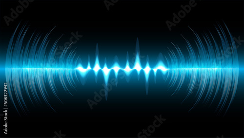 Sound waves oscillating dark light