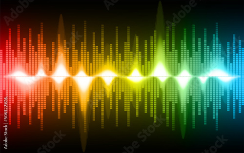 Sound waves oscillating dark light