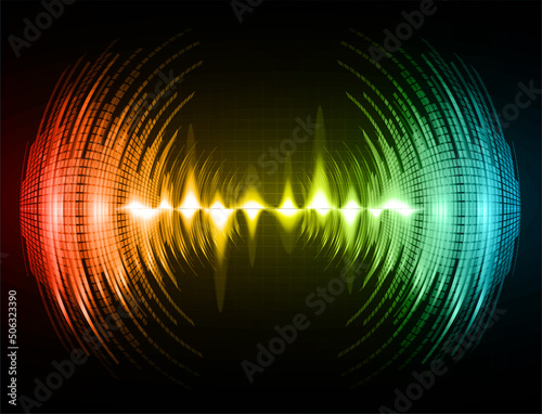 Sound waves oscillating dark light