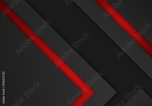 Abstract Red Arrow Dark Grey Shadow Line with Blank Space Design Modern Futuristic Background Geometric Overlap Layer Paper Cut Style