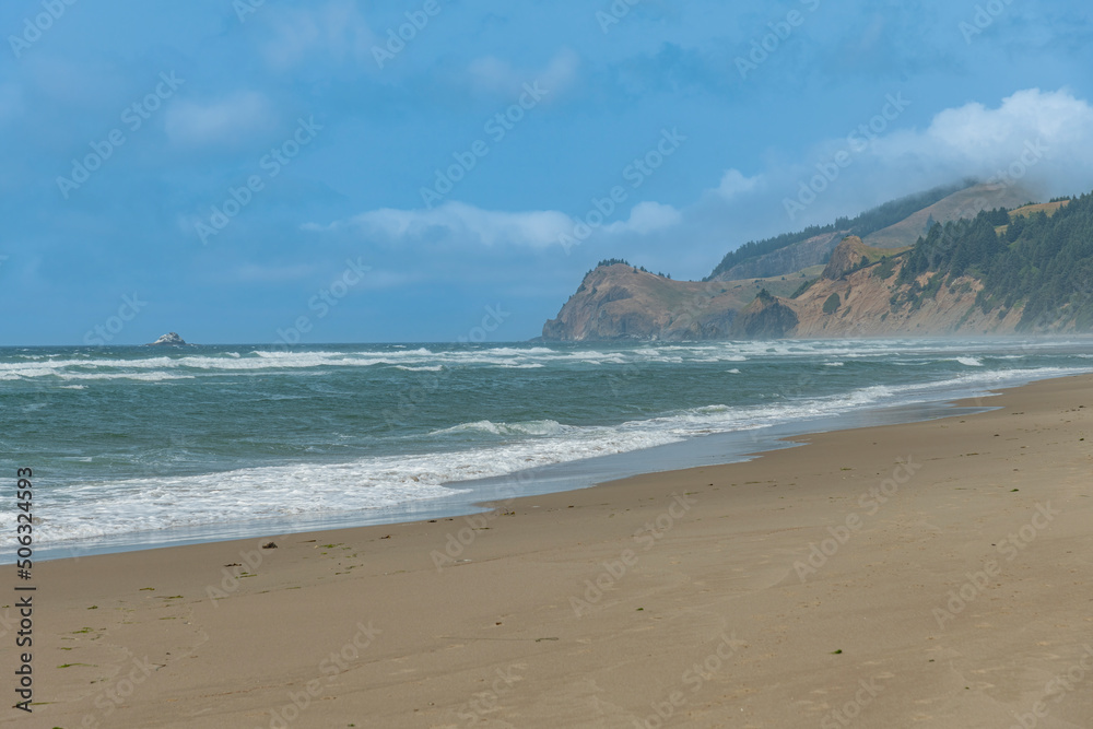 Oregon coast with haze and wind. Oregon coast with haze and wind.