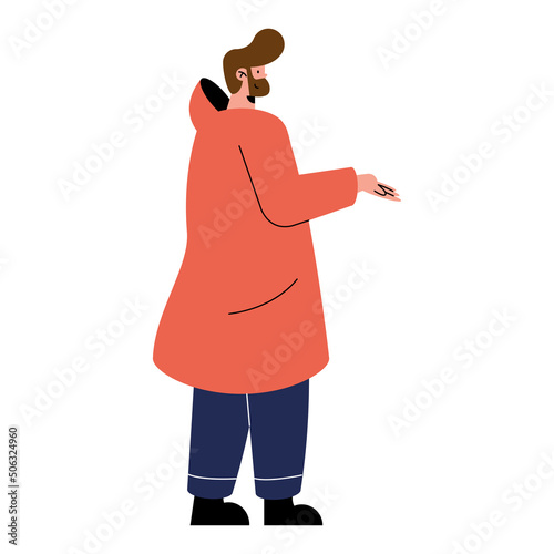 bearded man homeless character