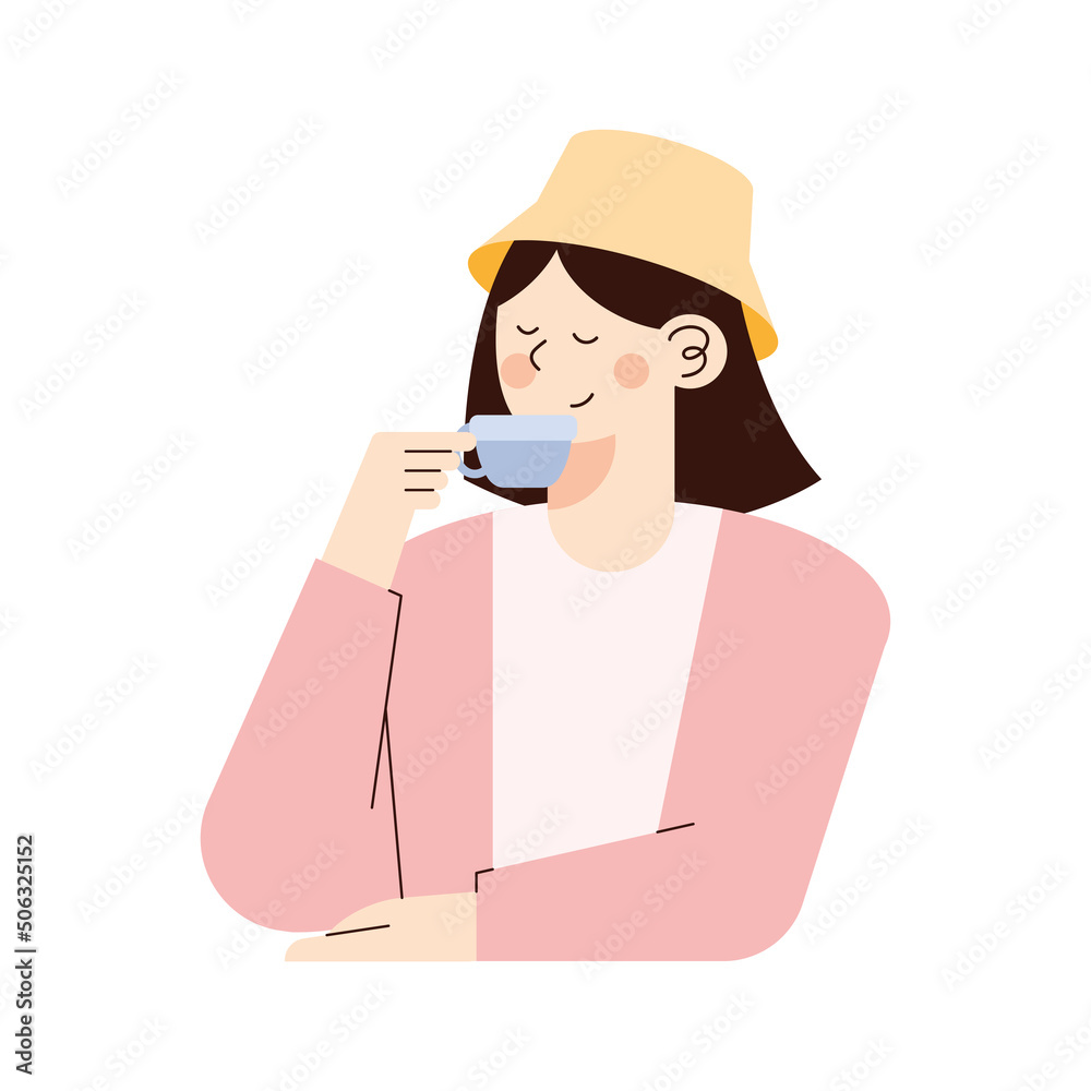 elegant woman drinking tea