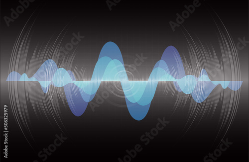 Sound waves oscillating dark light