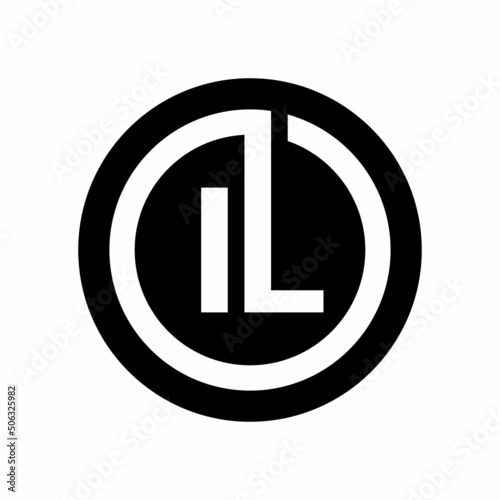 Obraz na plátně Alphabet letters monogram icon logo IL or LI