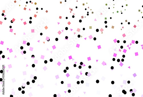 Light Multicolor, Rainbow vector texture in poly style with circles, cubes.
