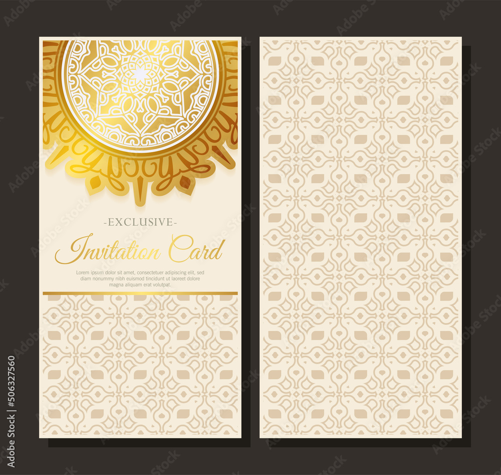 Luxury white wedding invitation in pattern