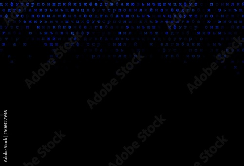 Dark blue, green vector template with isolated letters.
