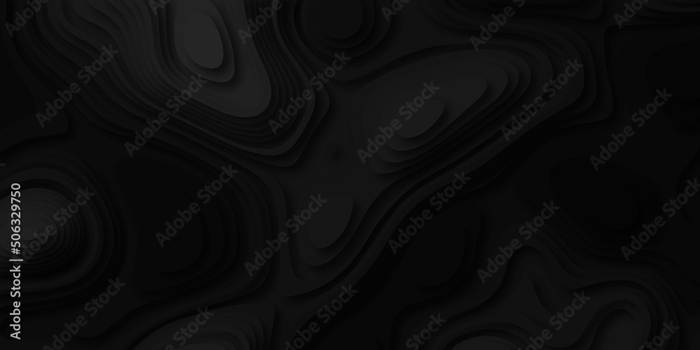 Abstract Paper cut abstract Black background with geometric shapes and place for text. Vector illustration . minimal and dark mood tones with 3d rendering. Background in paper style in this design .