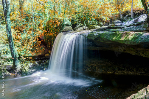 Waterfall at Phu Kradueng national park, Loei Thailand, beautiful landscape of waterfalls in rainforest