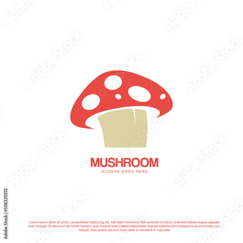 Mushroom logo design vector illustration