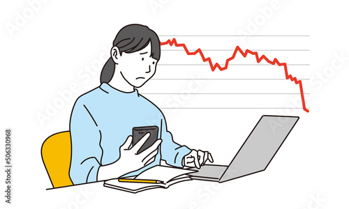 成長の下降に不安になるアジア人女性