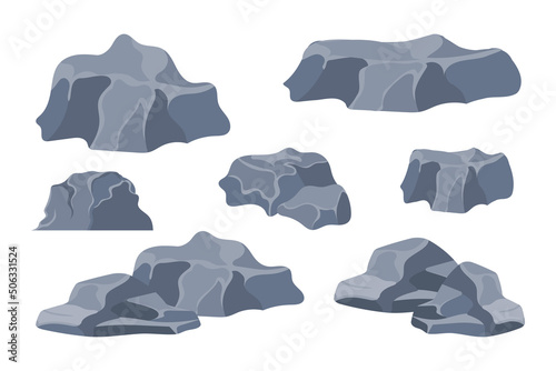 Rocks or stones elements Cartoon illustration