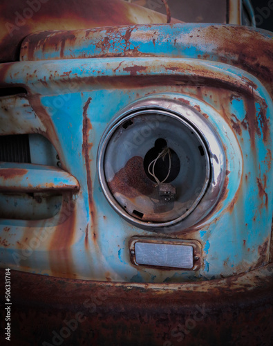 Old Blue Truck Headlight 