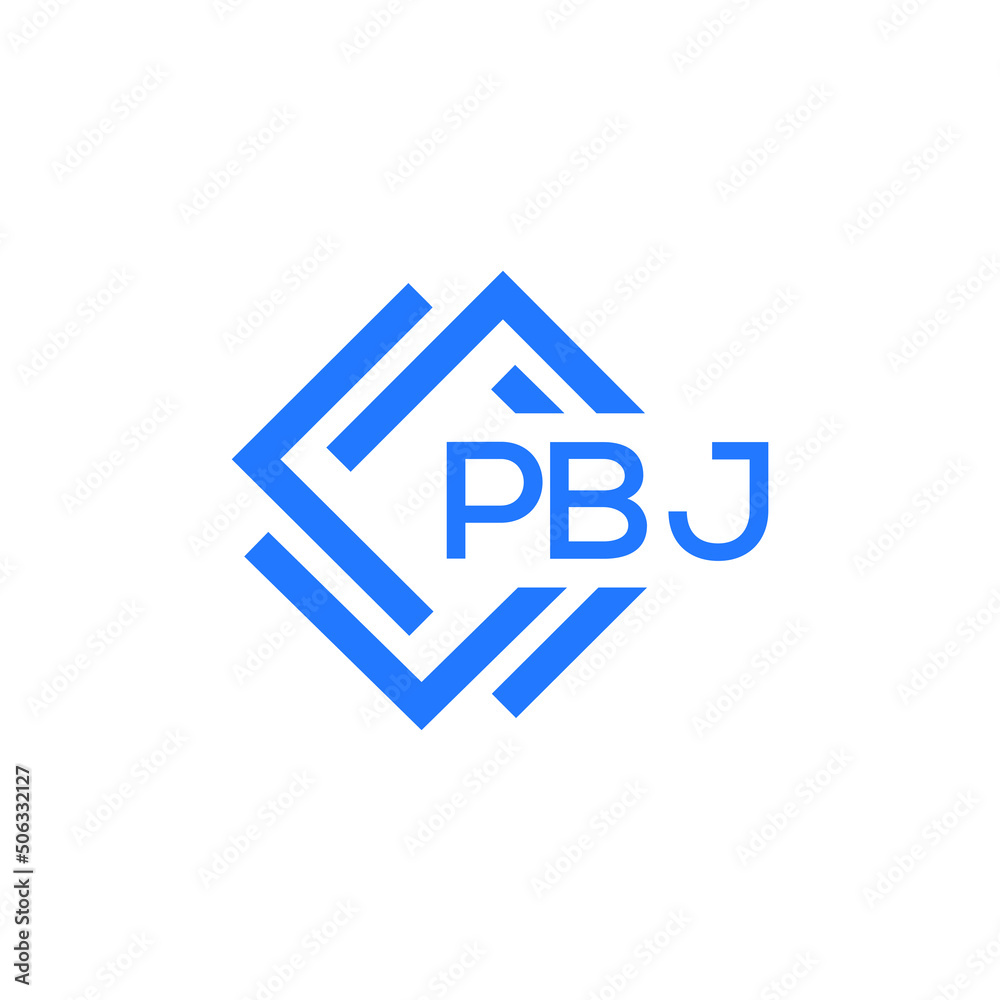 PBJ technology letter logo design on white  background. PBJ creative initials technology letter logo concept. PBJ technology letter design.
