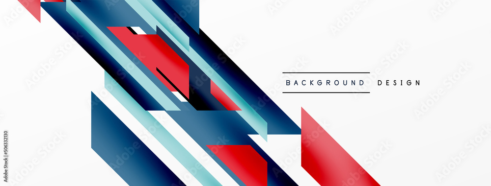 Minimal geometric abstract background. Dynamic 3d lines composition. Trendy techno business template for wallpaper, banner, background or landing Minimal geometric abstract background. Dynamic 3d lines composition. Trendy techno business template for wallpaper, banner, background or landing