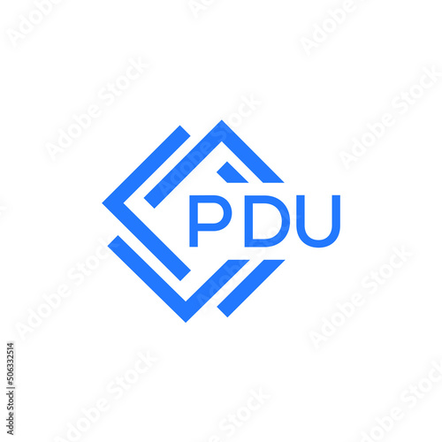 PDU technology letter logo design on white   background. PDU creative initials technology letter logo concept. PDU technology letter design.
