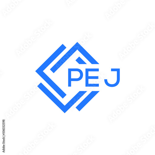 PEJ technology letter logo design on white  background. PEJ creative initials technology letter logo concept. PEJ technology letter design.
 photo