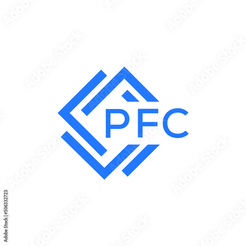 PFC technology letter logo design on white  background. PFC creative initials technology letter logo concept. PFC technology letter design.
 photo