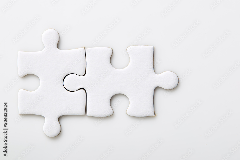Blank puzzle pieces on a white background Blank puzzle pieces on a white background