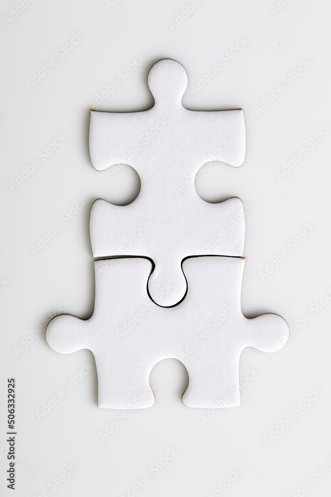 Fototapeta premium Blank puzzle pieces on a white background