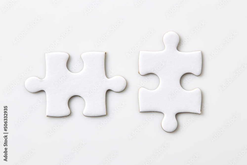 Blank puzzle pieces on a white background Blank puzzle pieces on a white background