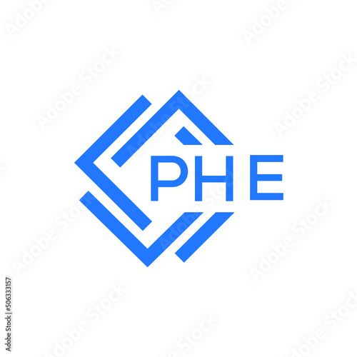 PHE technology letter logo design on white  background. PHE creative initials technology letter logo concept. PHE technology letter design.
 photo