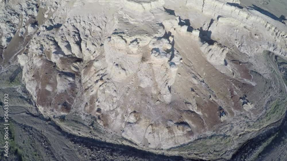Kazakhstan, Mangistau. Variegated clays. Aerial view. Kazakhstan, Mangistau. Variegated clays. Aerial view.