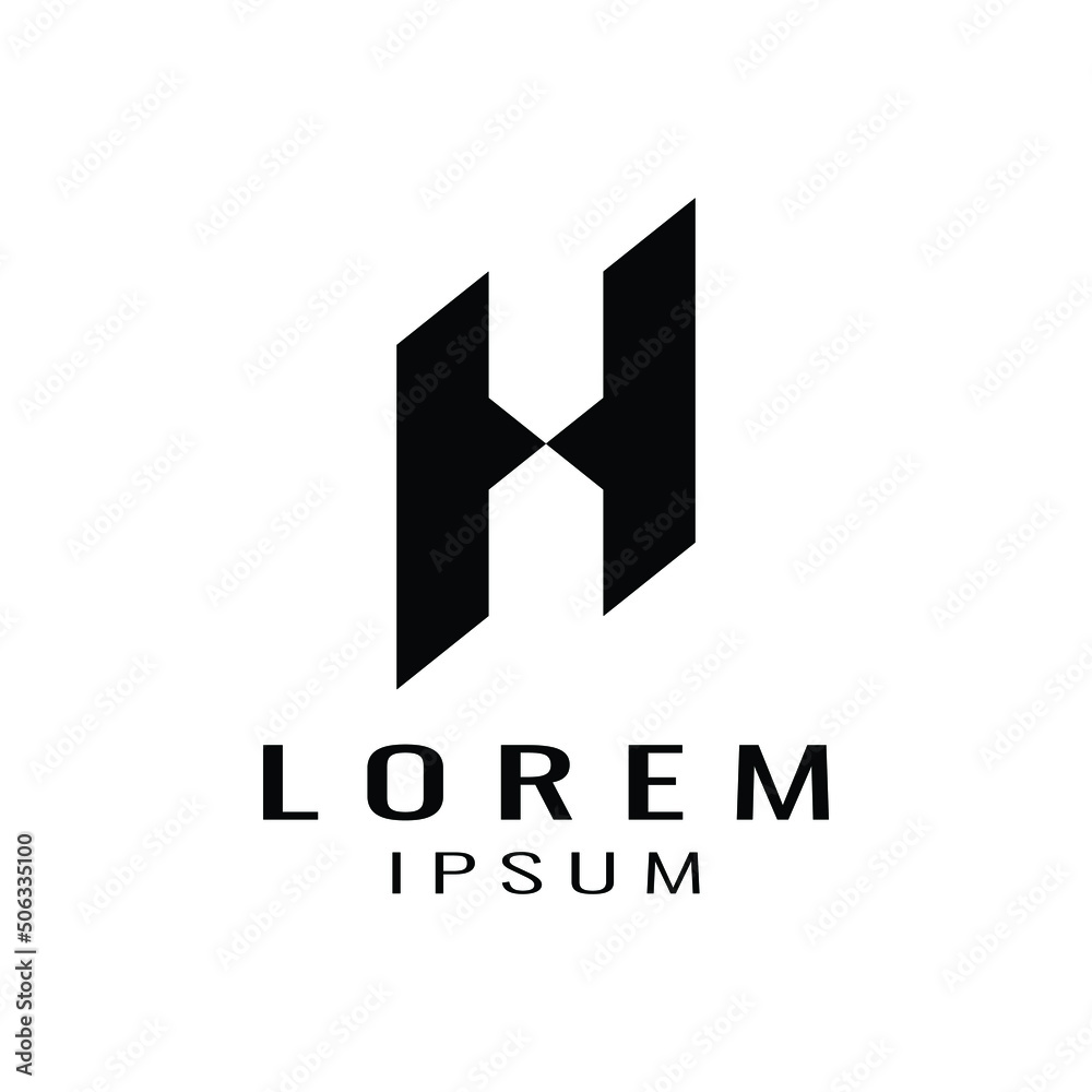 abstract logo design , H monogram logo design for your company 