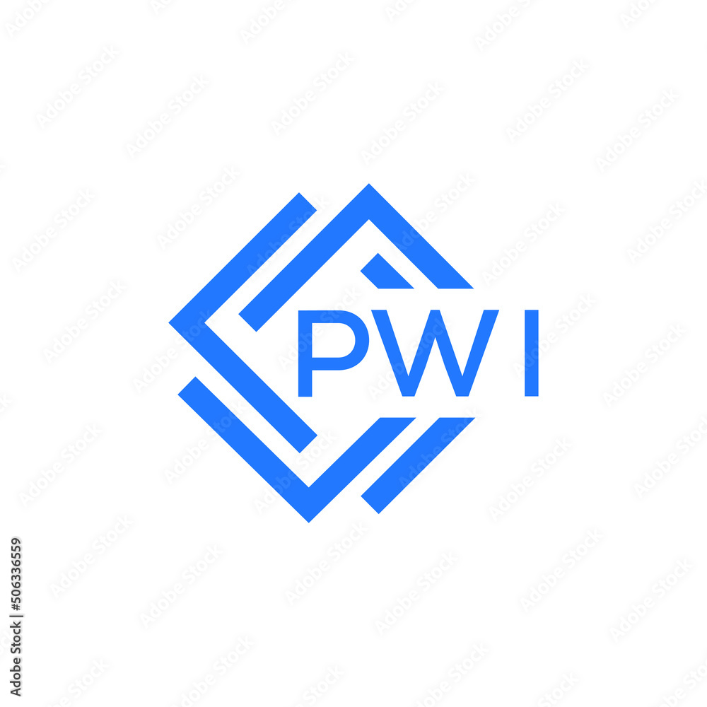 PWI technology letter logo design on white  background. PWI creative initials technology letter logo concept. PWI technology letter design.