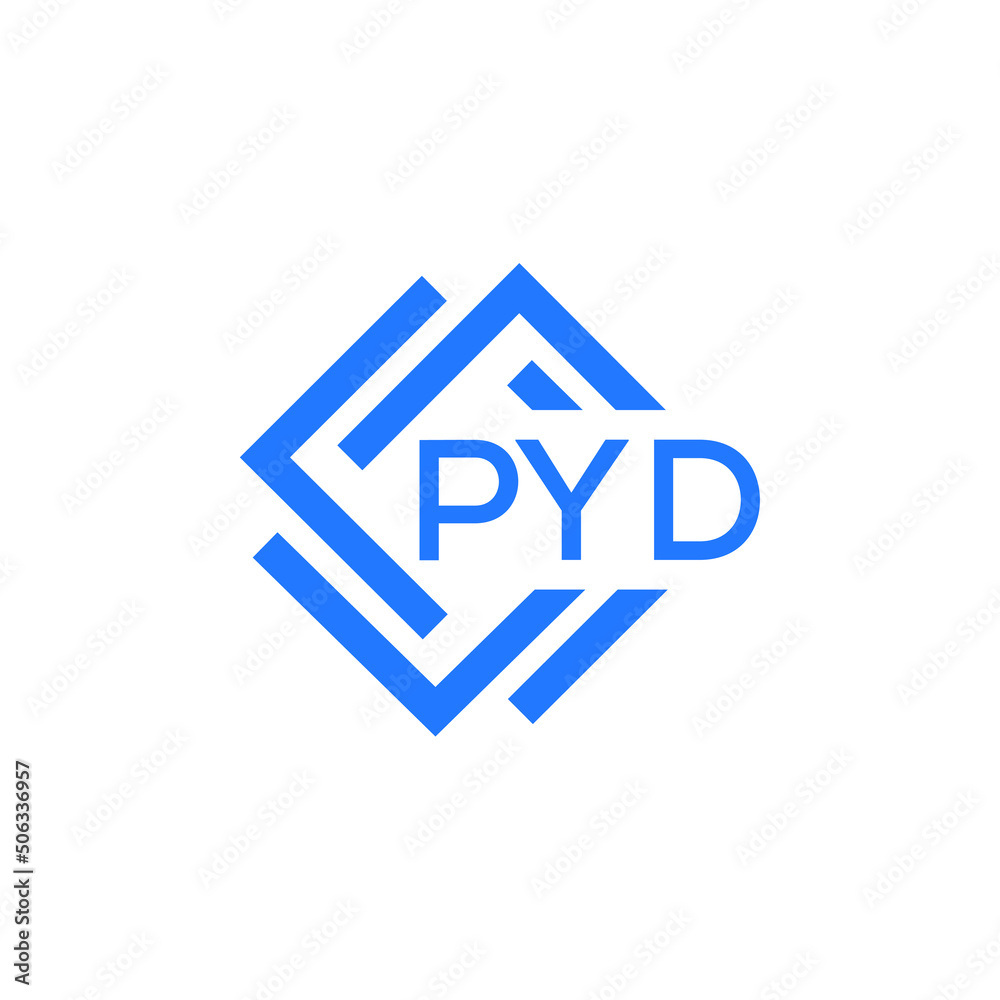 PYD technology letter logo design on white  background. PYD creative initials technology letter logo concept. PYD technology letter design.