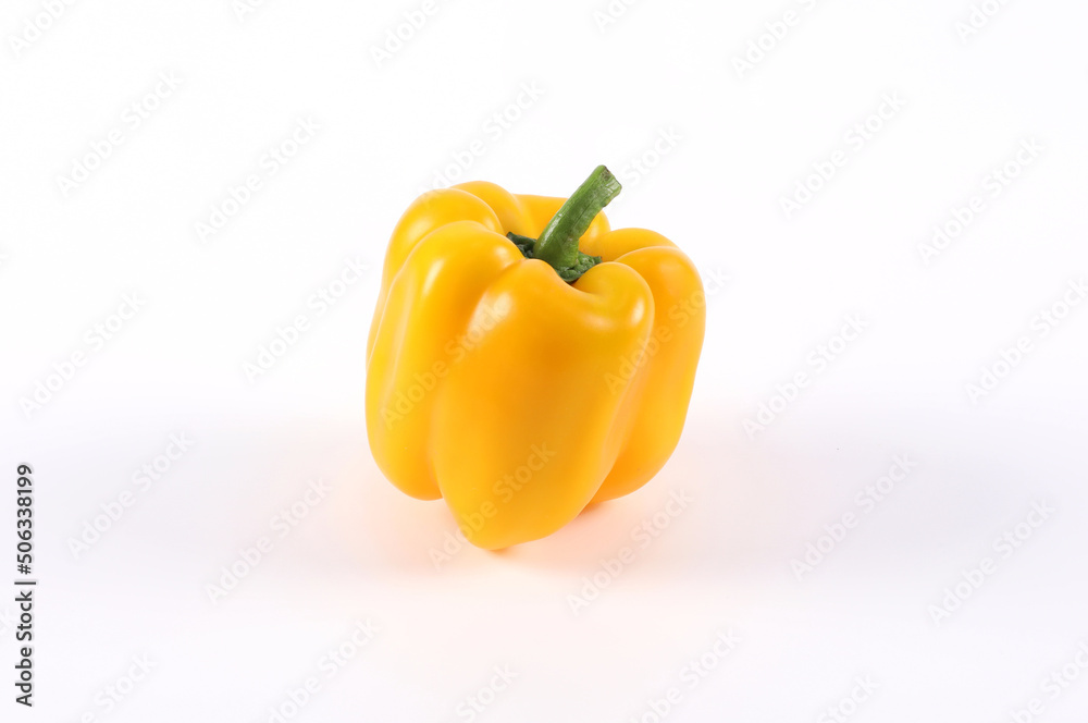 Fresh yellow sweet pepper isolated on a white background. yellow bell pepper. Fresh yellow sweet pepper isolated on a white background. yellow bell pepper.