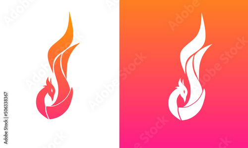 Illustration vector graphic of template logo Phoenix shape flames