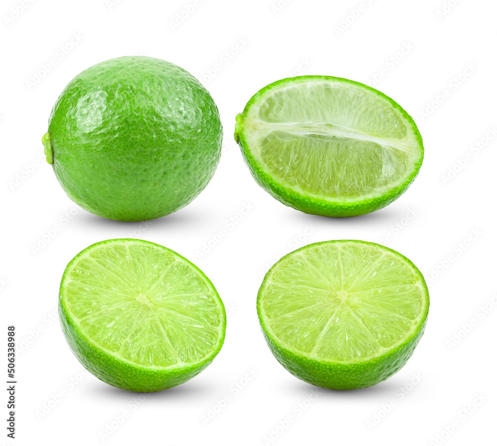 Green lime isolated on white background
