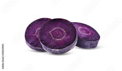 purple carrot on white background