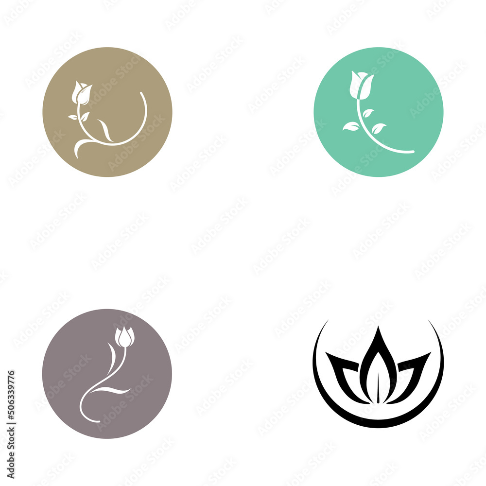 Logos of flowers, roses, lotus flowers, and other types of flowers. By using the design concept of a vector illustration template.