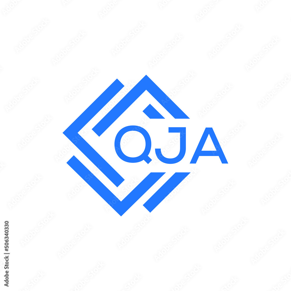 QJA technology letter logo design on white  background. QJA creative initials technology letter logo concept. QJA technology letter design.