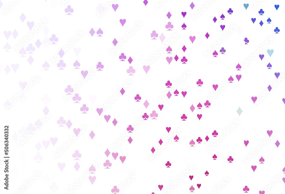 Light Pink, Blue vector background with cards signs.
