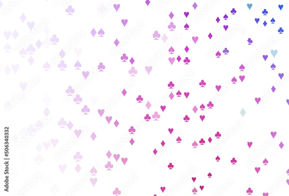 Light Pink, Blue vector background with cards signs. Light Pink, Blue vector background with cards signs.