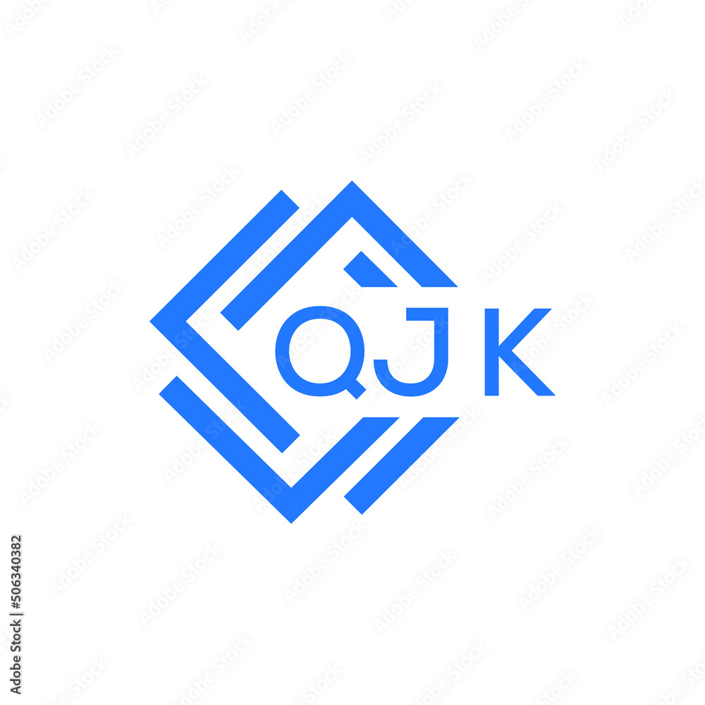 Fototapeta premium QJK technology letter logo design on white background. QJK creative initials technology letter logo concept. QJK technology letter design.
