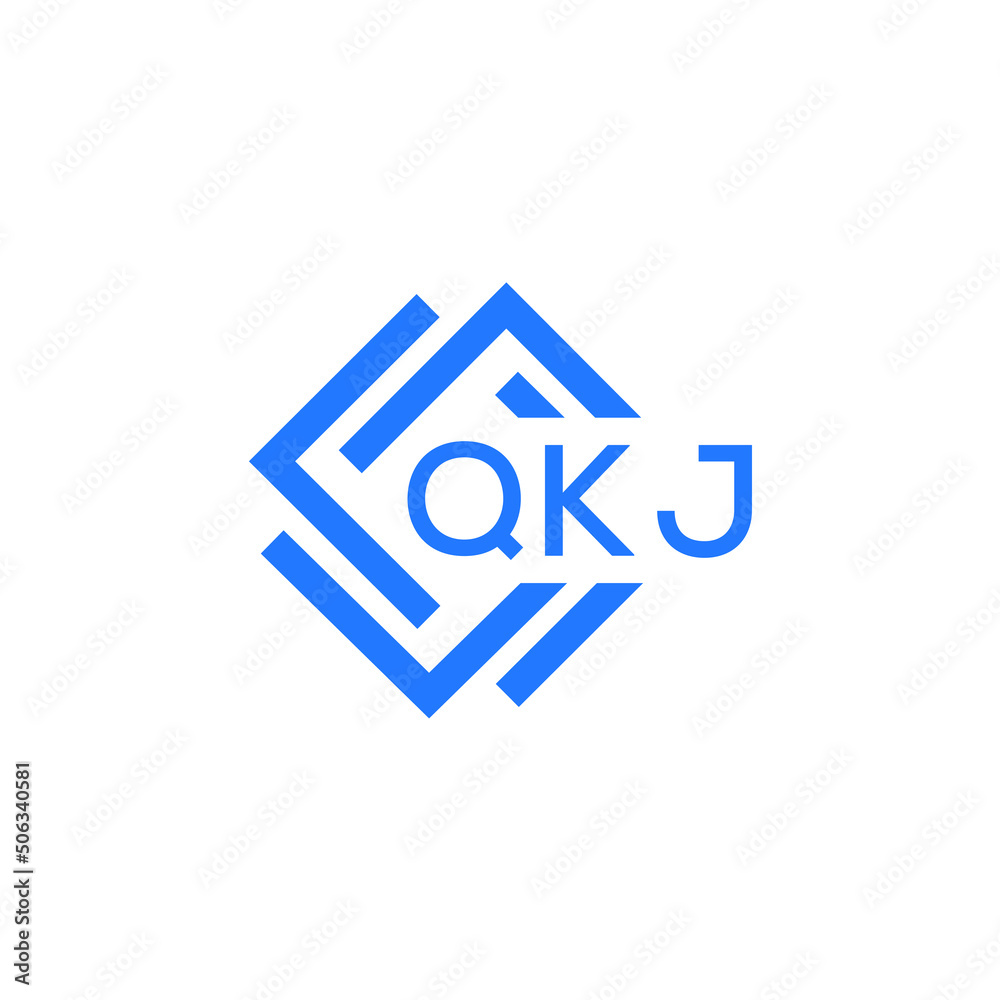 QKJ technology letter logo design on white  background. QKJ creative initials technology letter logo concept. QKJ technology letter design.