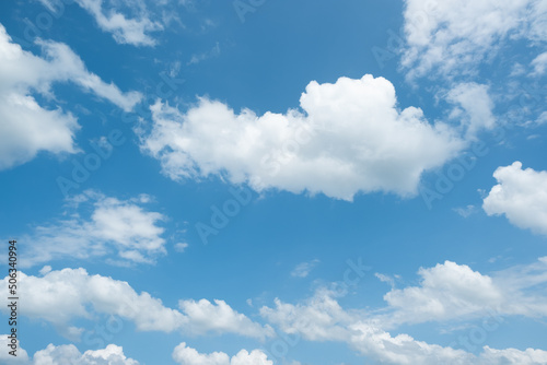 Many small clouds in blue sky.Summer cloudy.White clouds floating in the sky