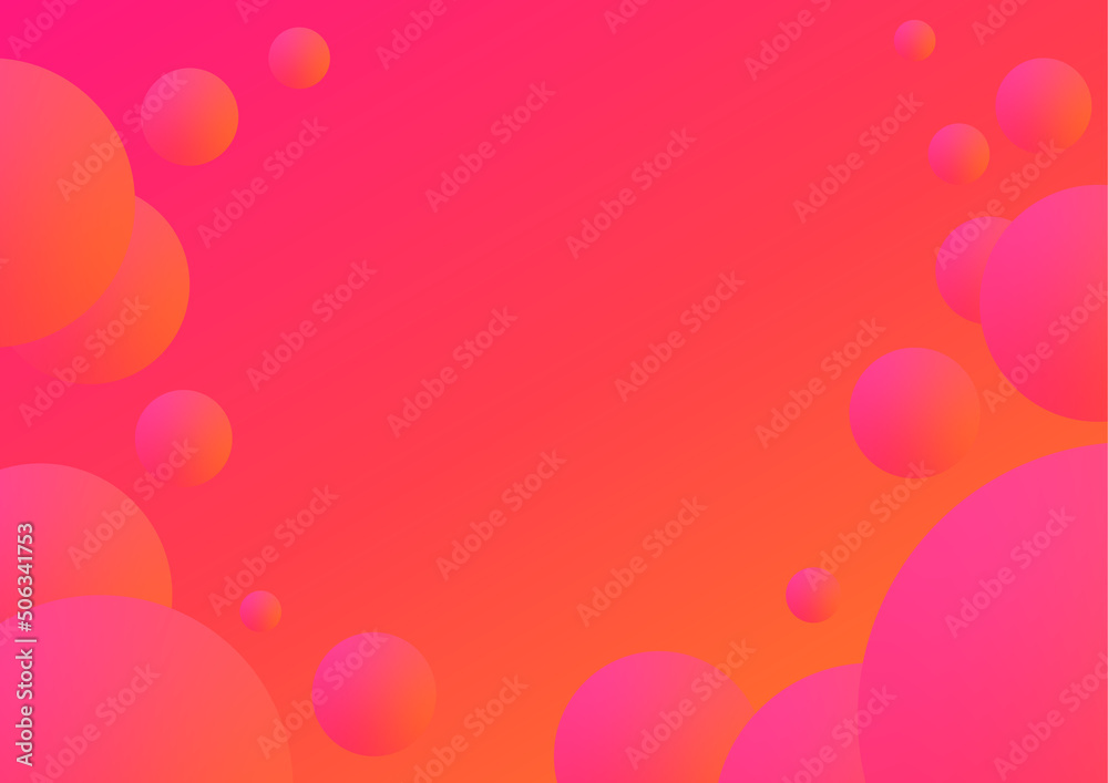 立体的な球体の背景素材　ピンクオレンジ