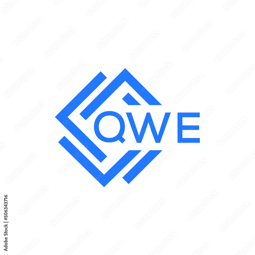 QWE technology letter logo design on white  background. QWE creative initials technology letter logo concept. QWE technology letter design.