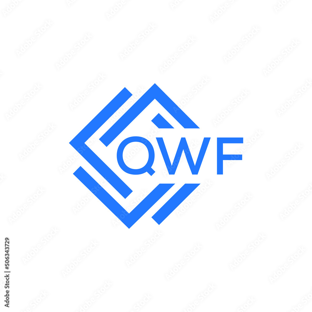 QWF technology letter logo design on white  background. QWF creative initials technology letter logo concept. QWF technology letter design.