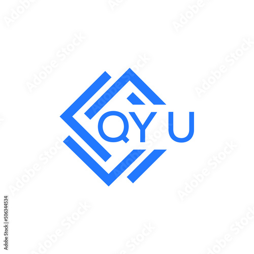 QYU technology letter logo design on white  background. QYU creative initials technology letter logo concept. QYU technology letter design. photo