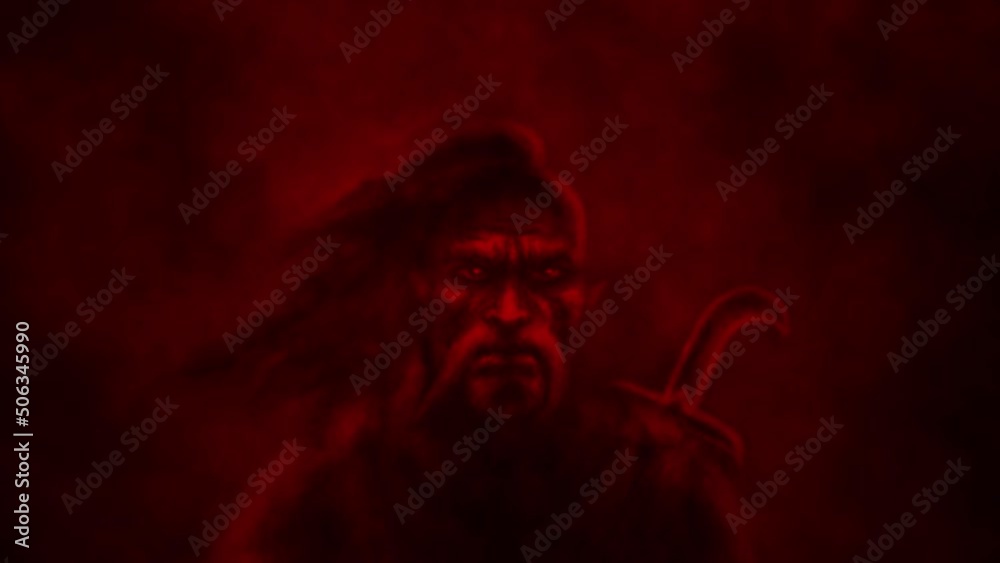 Ghost Cossack on background of stormy sky 2D animation. Dark fantasy genre. Ancient warrior with saber. Animated backdrop movie. VJ loops, music clips. Blur effects, camera shake. Red and black. Ghost Cossack on background of stormy sky 2D animation. Dark fantasy genre. Ancient warrior with saber. Animated backdrop movie. VJ loops, music clips. Blur effects, camera shake. Red and black.