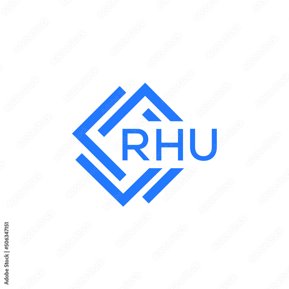 RHU technology letter logo design on white  background. RHU creative initials technology letter logo concept. RHU technology letter design.